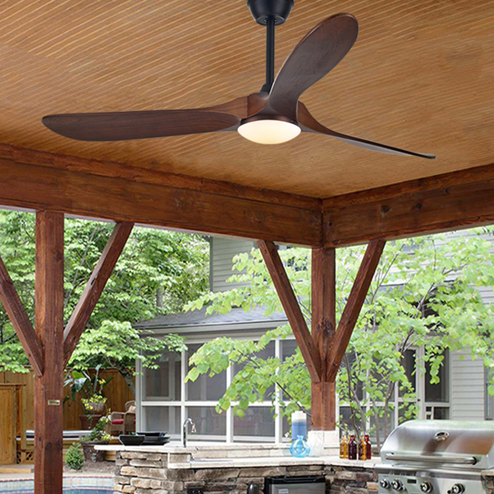 WINTERBOURNE WOODEN SILENT DIMMER CEILING FAN WITH INTEGRATED LIGHTING
