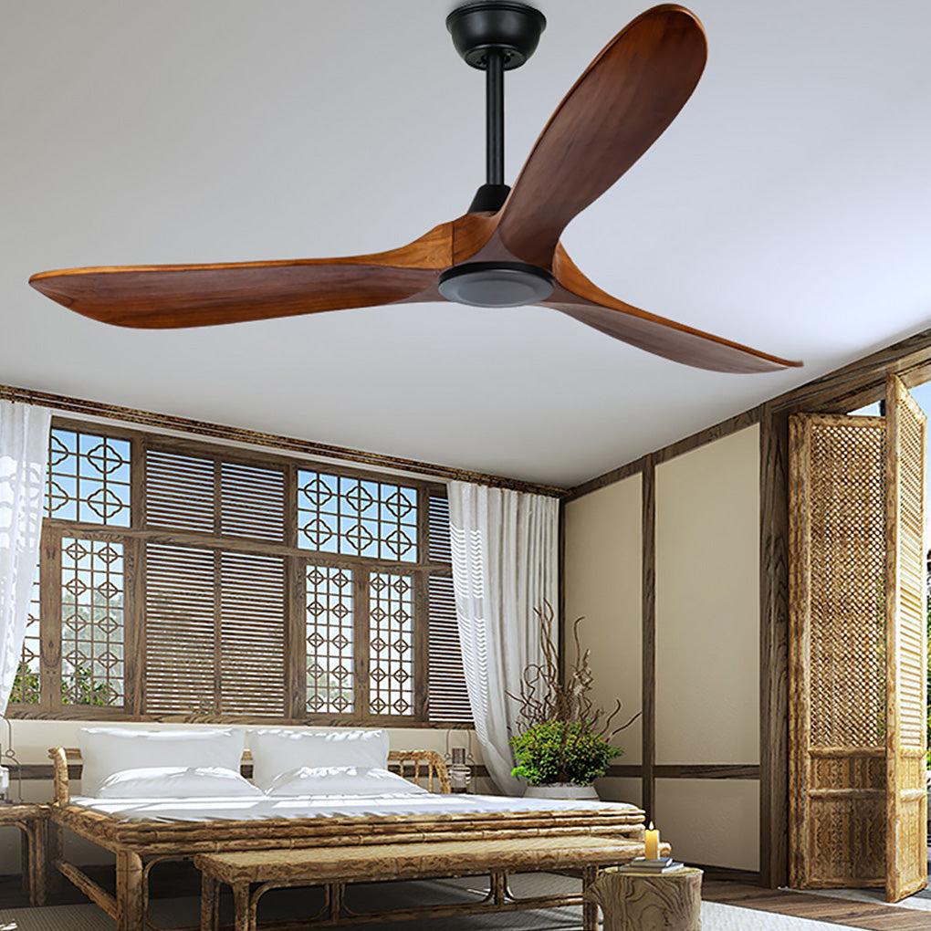 WINTERBOURNE WOODEN SILENT DIMMER CEILING FAN WITH INTEGRATED LIGHTING