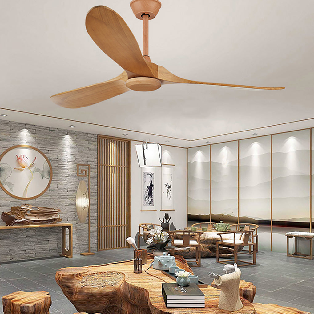 WINTERBOURNE WOODEN SILENT DIMMER CEILING FAN WITH INTEGRATED LIGHTING