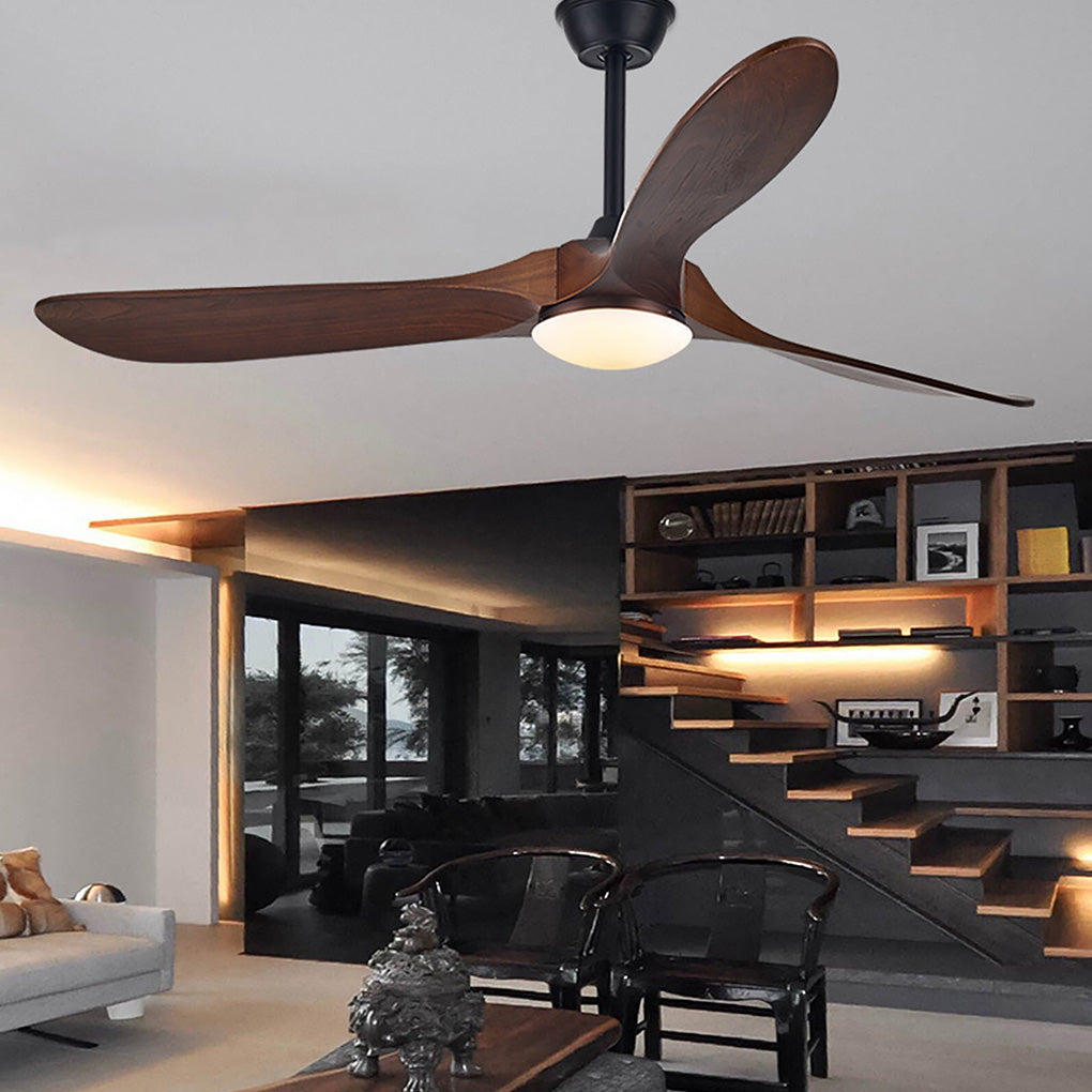 WINTERBOURNE WOODEN SILENT DIMMER CEILING FAN WITH INTEGRATED LIGHTING