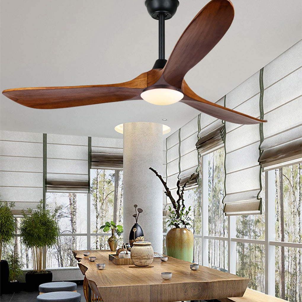 WINTERBOURNE WOODEN SILENT DIMMER CEILING FAN WITH INTEGRATED LIGHTING