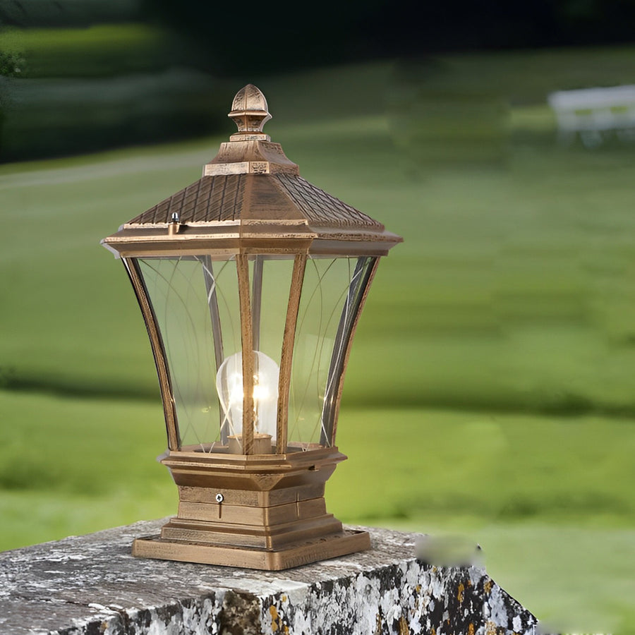 WINDSOR SOLAR-CHARGED FENCE POST LANTERNS WITH REMOTE ILLUMINATION