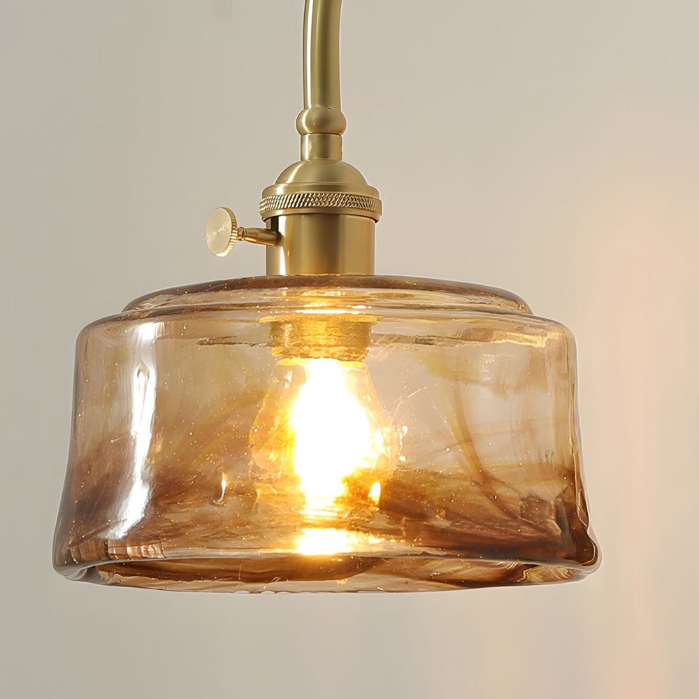 WINTHROP VINTAGE BRASS WALL SCONCE WITH GLASS SHADE
