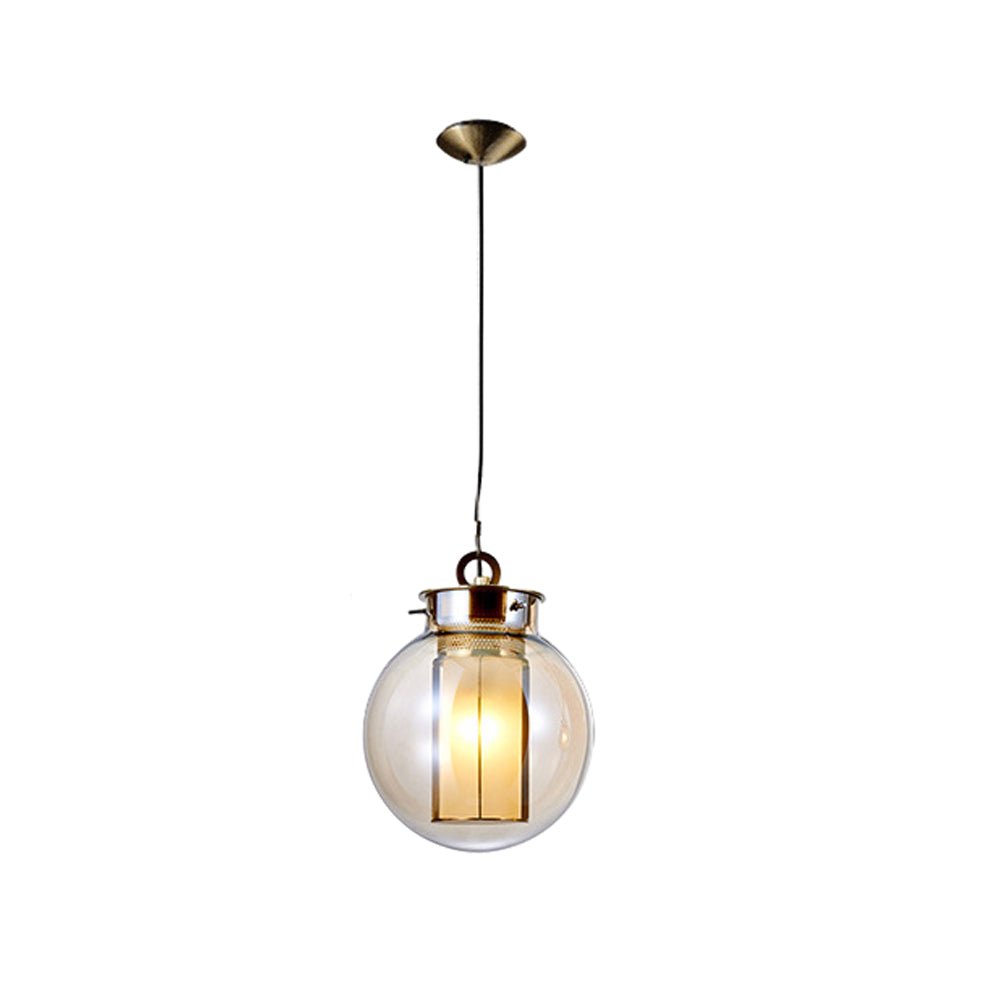 THORNBURY AMBER GLOBE SUSPENDED LIGHTING FIXTURE