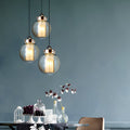 THORNBURY AMBER GLOBE SUSPENDED LIGHTING FIXTURE