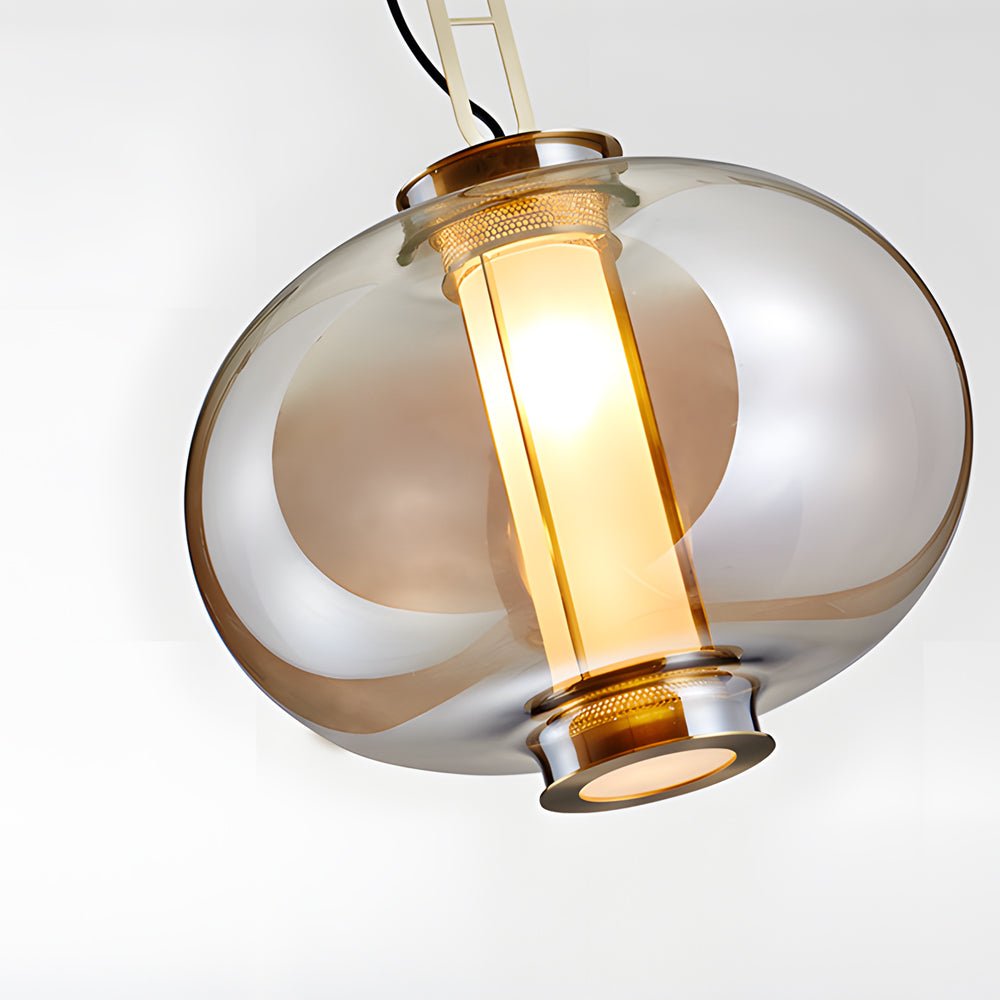 THORNBURY AMBER GLOBE SUSPENDED LIGHTING FIXTURE