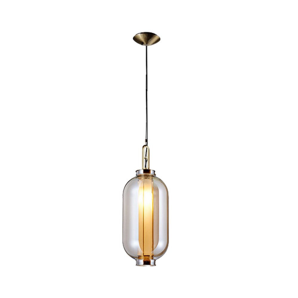 THORNBURY AMBER GLOBE SUSPENDED LIGHTING FIXTURE