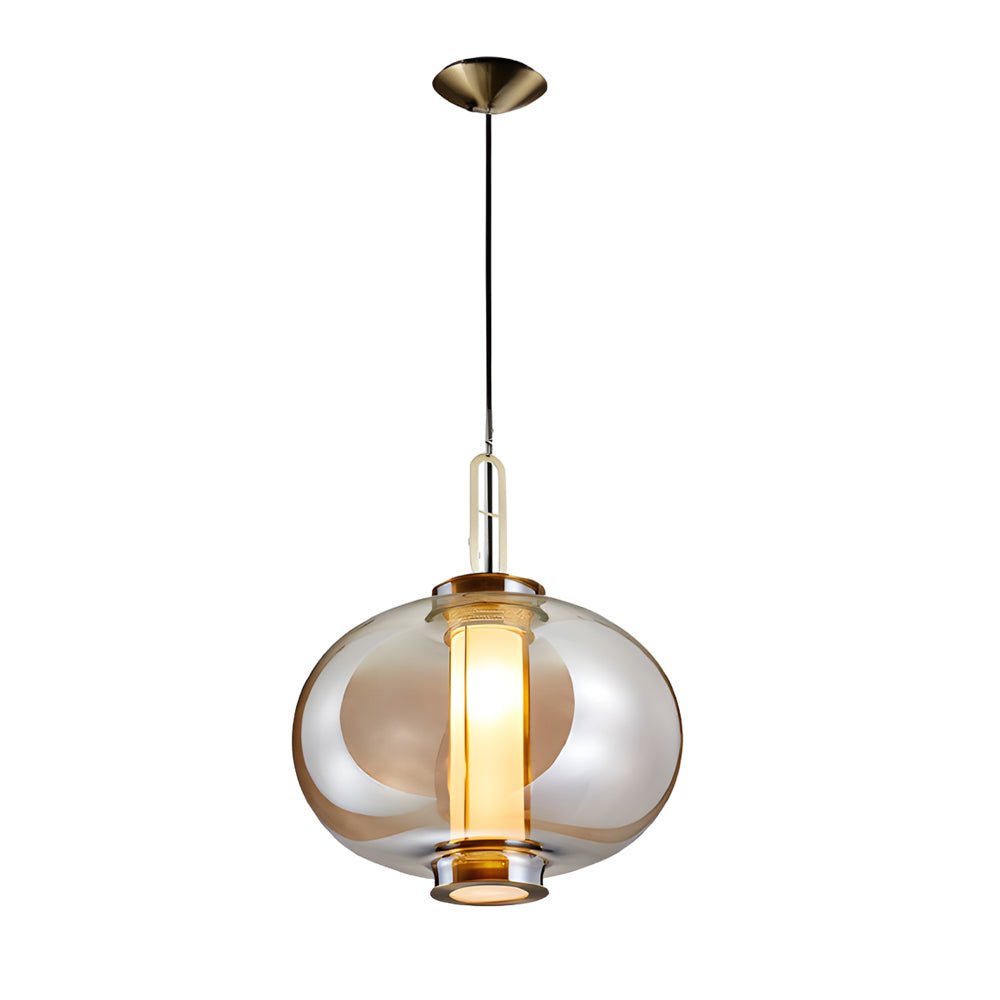 THORNBURY AMBER GLOBE SUSPENDED LIGHTING FIXTURE