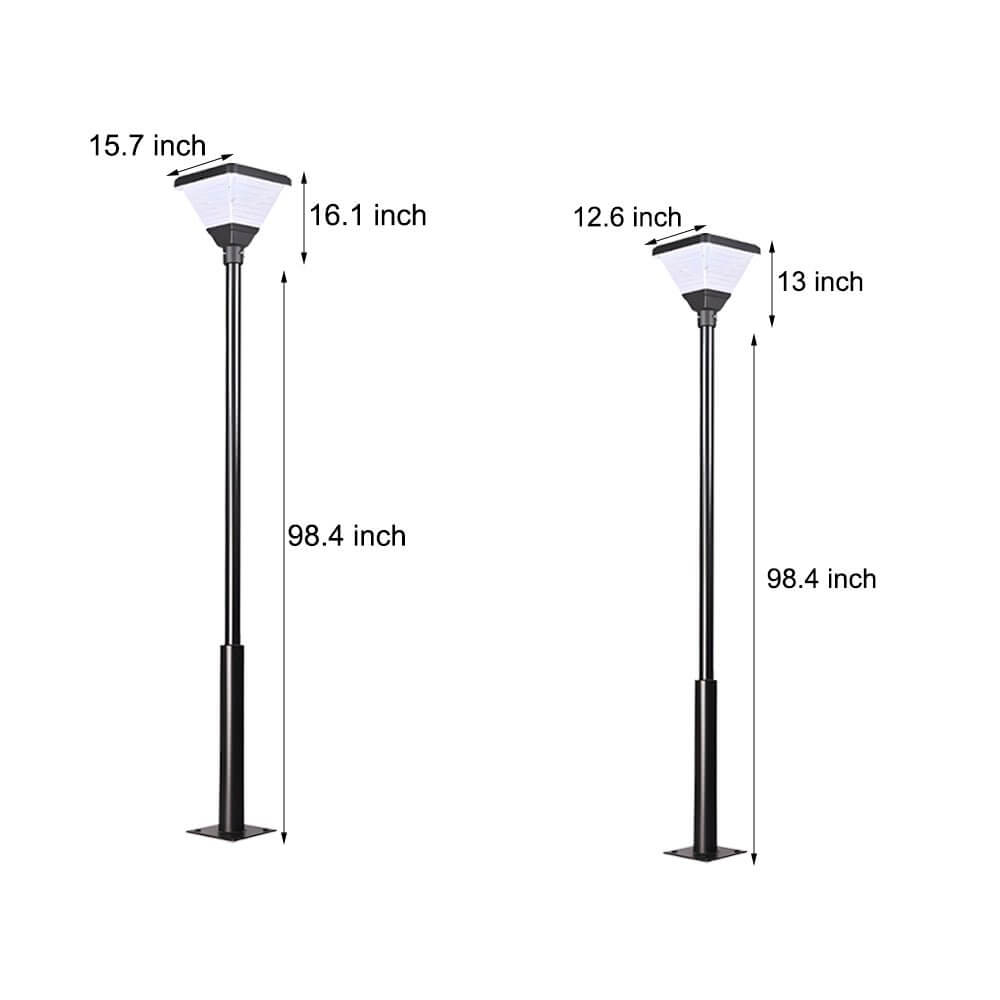 WINCHESTER SOLAR-POWERED LED SQUARE POST LANTERN, 98-IN/118-IN HEIGHT