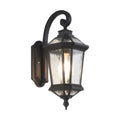 WINTERBOURNE BLACK GLASS OUTDOOR WALL LANTERN