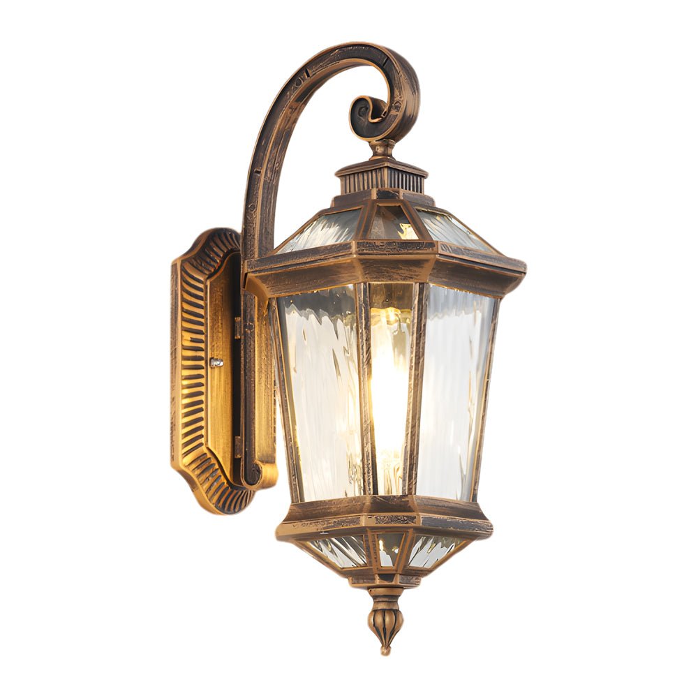 WINTERBOURNE BLACK GLASS OUTDOOR WALL LANTERN