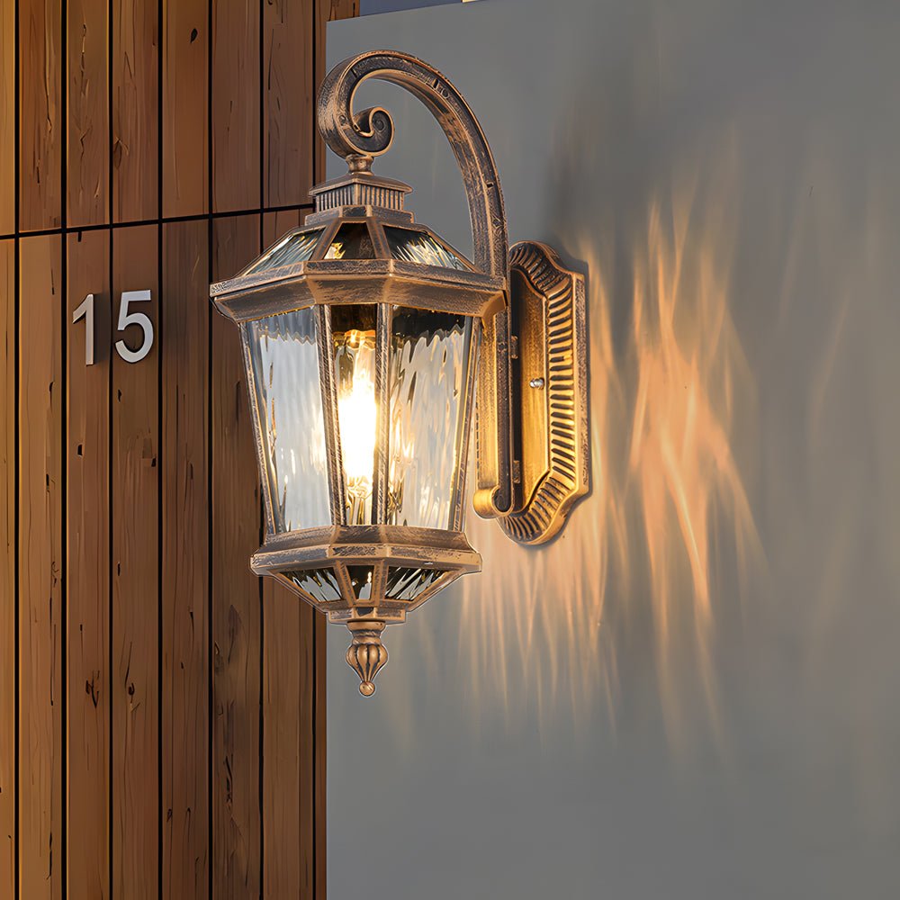 WINTERBOURNE BLACK GLASS OUTDOOR WALL LANTERN