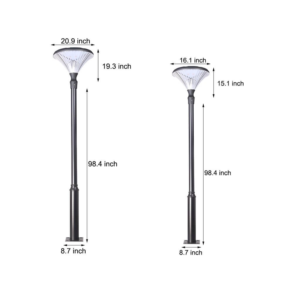 RAVENSHIRE SOLAR STREET LANTERN WITH BLACK POLE