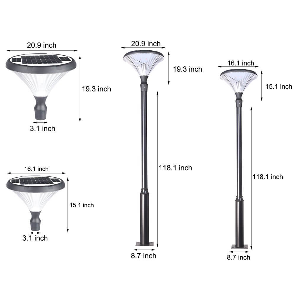 RAVENSHIRE SOLAR STREET LANTERN WITH BLACK POLE