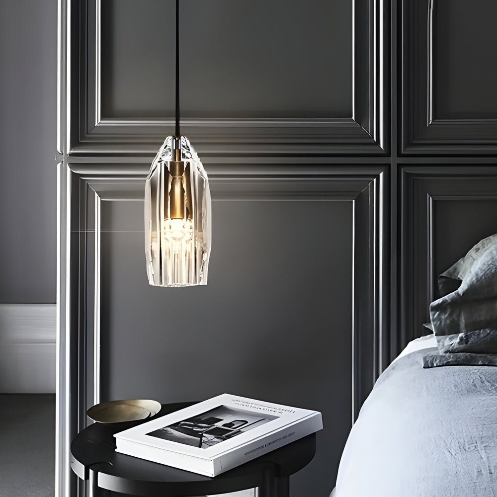 WINTHROP CRYSTAL-ENCRUSTED GEOMETRIC HANGING LANTERN