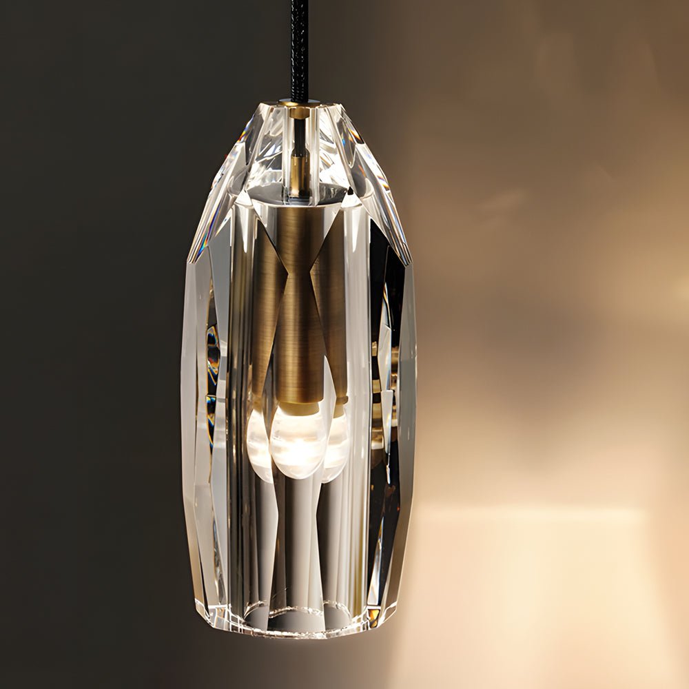 WINTHROP CRYSTAL-ENCRUSTED GEOMETRIC HANGING LANTERN