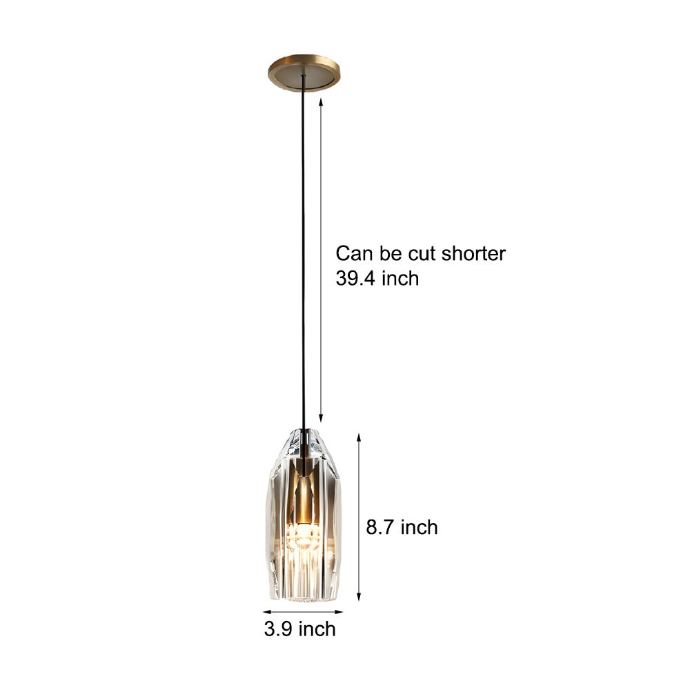 WINTHROP CRYSTAL-ENCRUSTED GEOMETRIC HANGING LANTERN