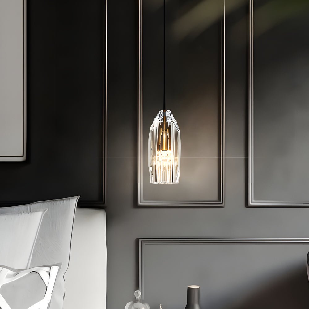 WINTHROP CRYSTAL-ENCRUSTED GEOMETRIC HANGING LANTERN