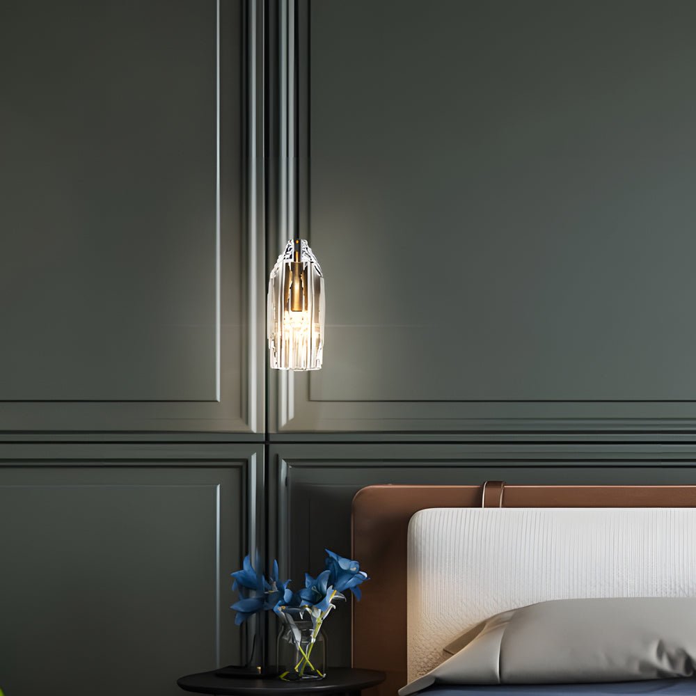 WINTHROP CRYSTAL-ENCRUSTED GEOMETRIC HANGING LANTERN