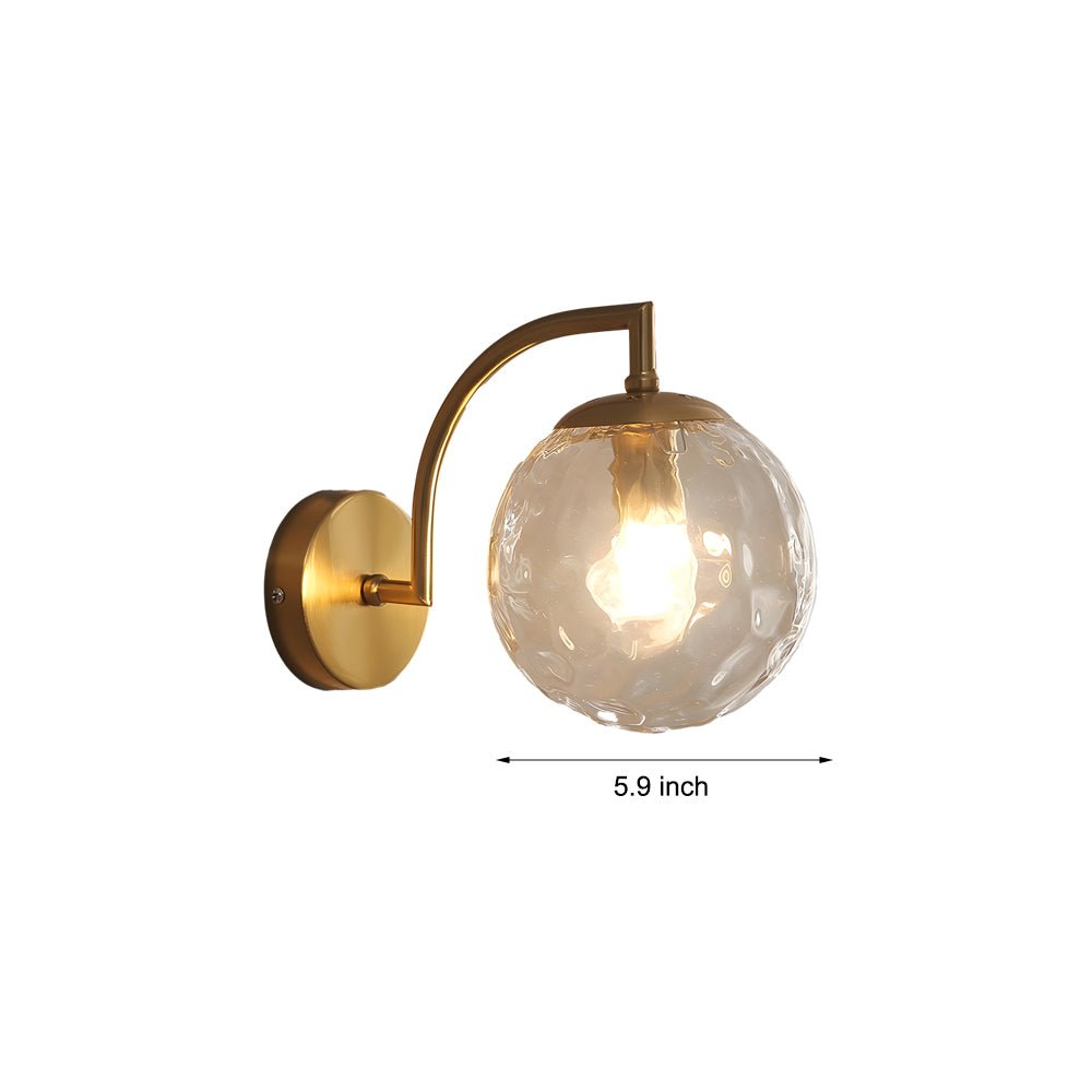WINTHROP CURVED ARM WALL LANTERN WITH RIBBED GLASS ORB SHADE