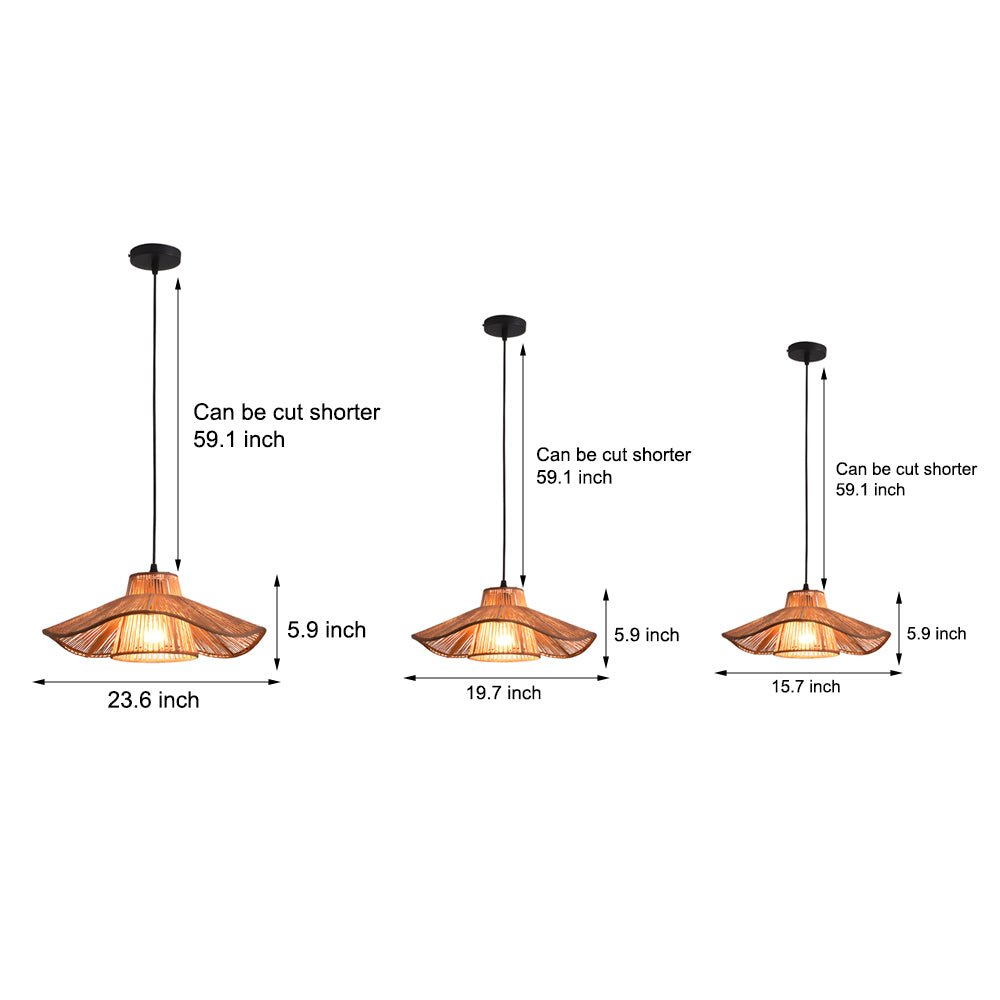 WINTHROP HEMP ROPE TRIPLE-TIERED PENDANT LIGHTING