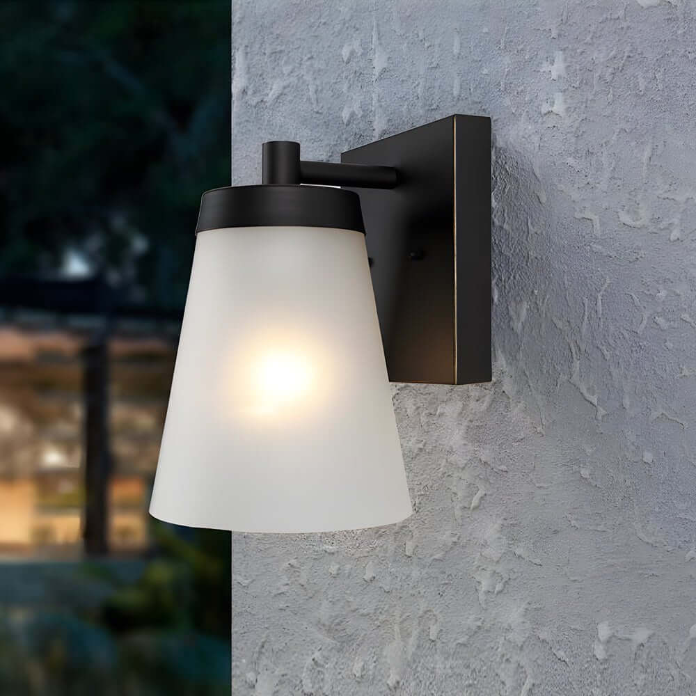 WINDSOR GLASS ENCASED OUTDOOR LIGHTING SENSOR SCONCE