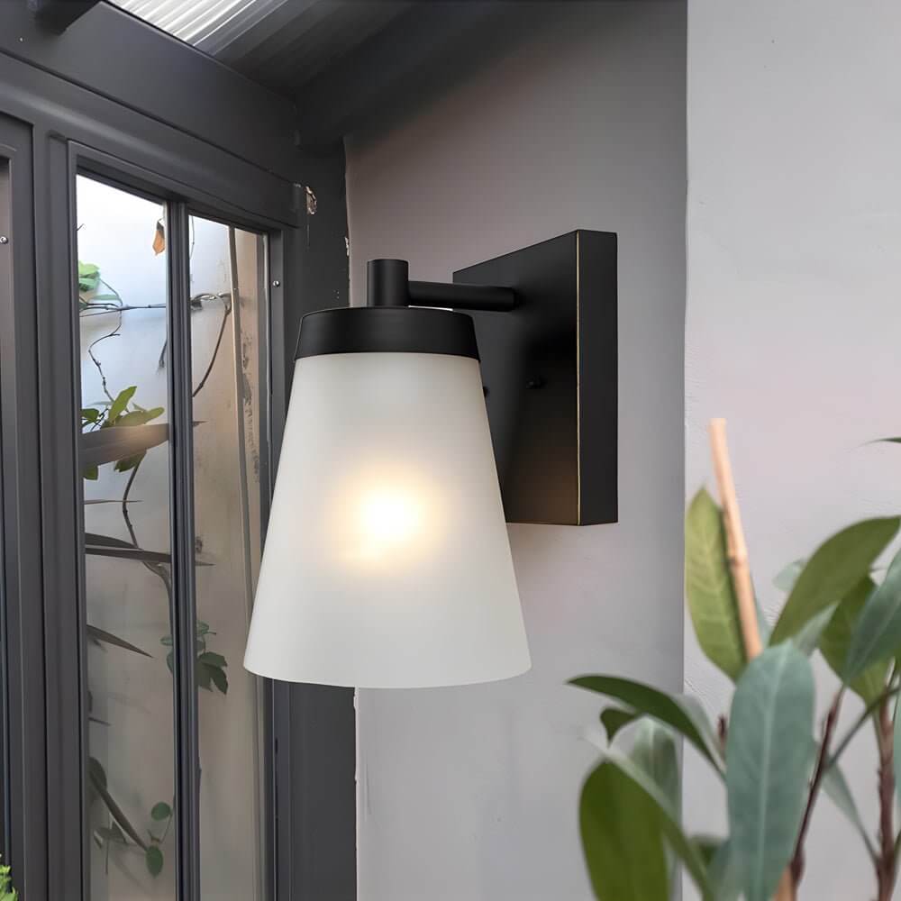 WINDSOR GLASS ENCASED OUTDOOR LIGHTING SENSOR SCONCE
