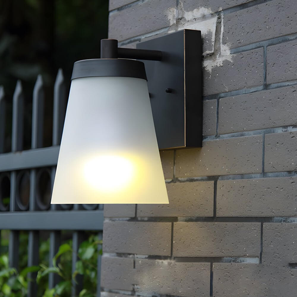 WINDSOR GLASS ENCASED OUTDOOR LIGHTING SENSOR SCONCE