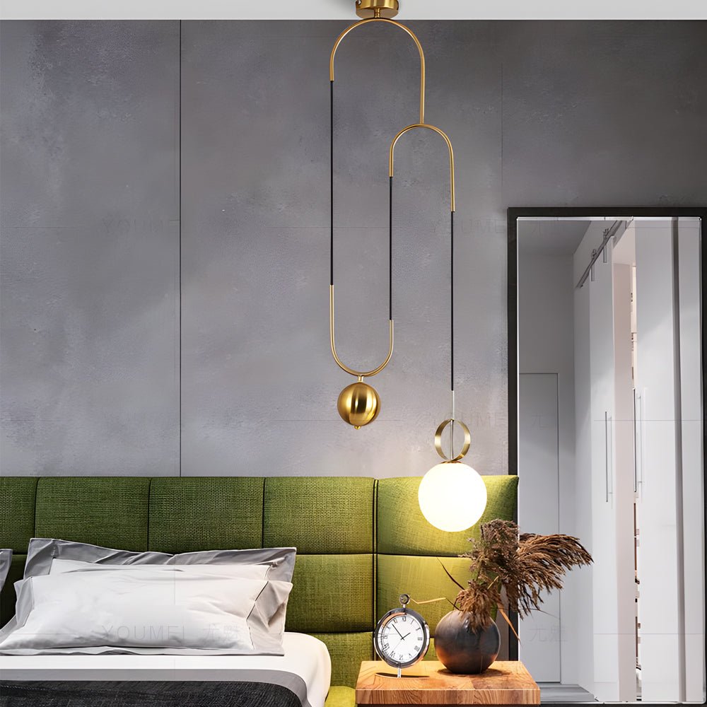 WINTHROP GOLDEN OPAL ORB PENDANT LUMINAIRE
