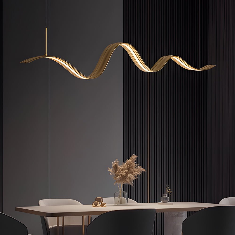 WINTHORPE WAVE BRASS PENDANT LIGHT FOR KITCHEN ISLAND