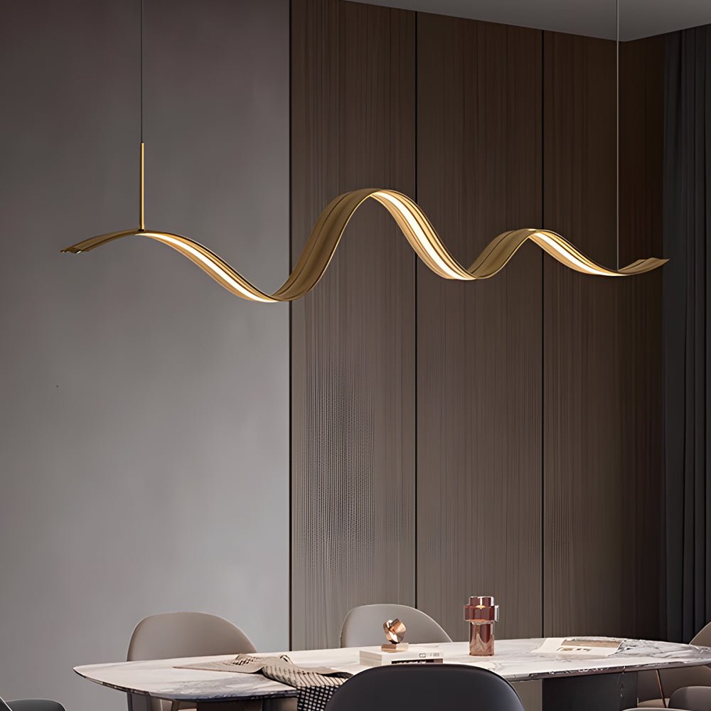 WINTHORPE WAVE BRASS PENDANT LIGHT FOR KITCHEN ISLAND