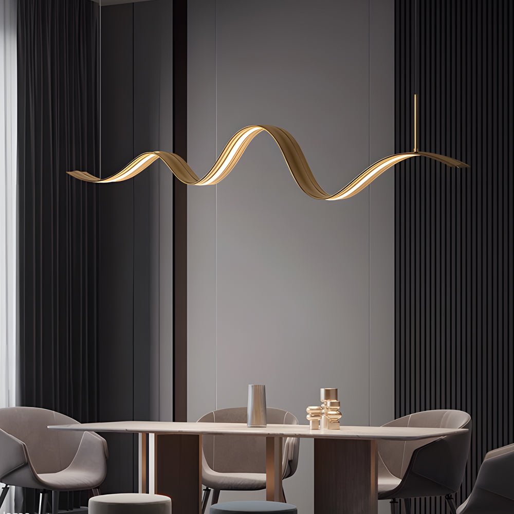 WINTHORPE WAVE BRASS PENDANT LIGHT FOR KITCHEN ISLAND