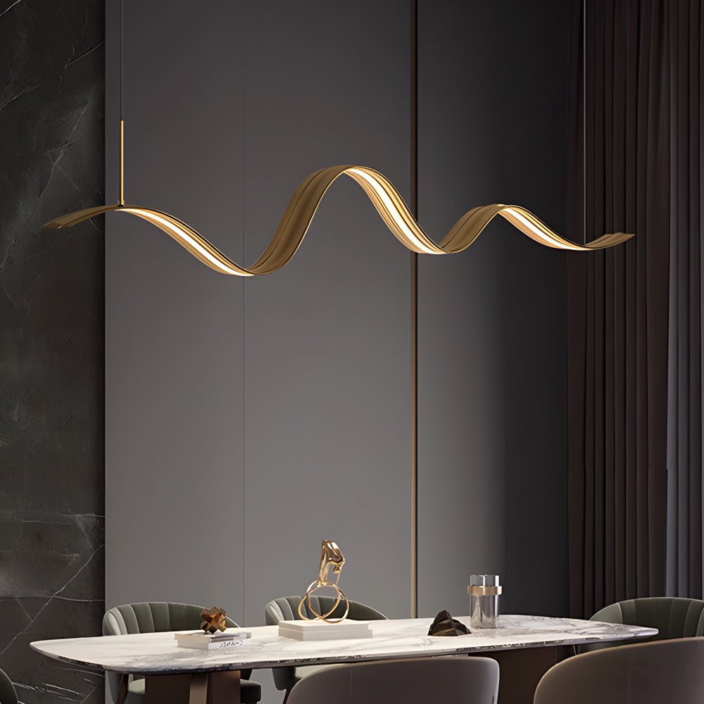 WINTHORPE WAVE BRASS PENDANT LIGHT FOR KITCHEN ISLAND