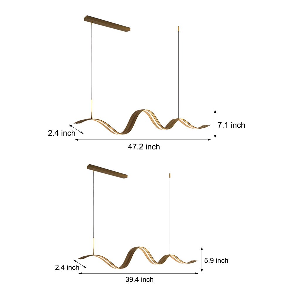 WINTHORPE WAVE BRASS PENDANT LIGHT FOR KITCHEN ISLAND
