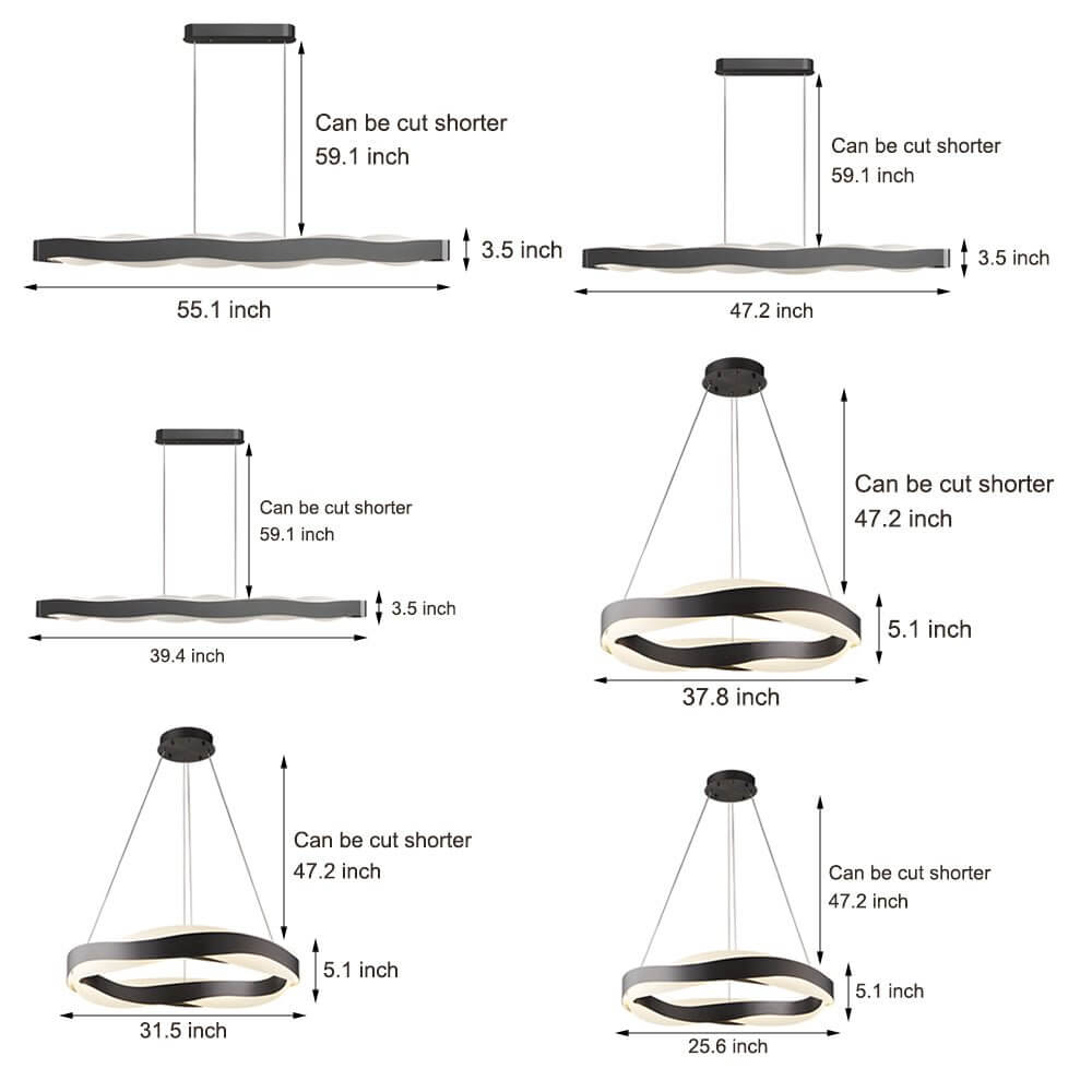 WINDSOR WAVING RIBBON LED HANGING LIGHT