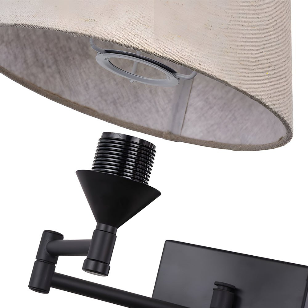 WINTHROP IRON SWINGING WALL LANTERN WITH TEXTILE SHADE