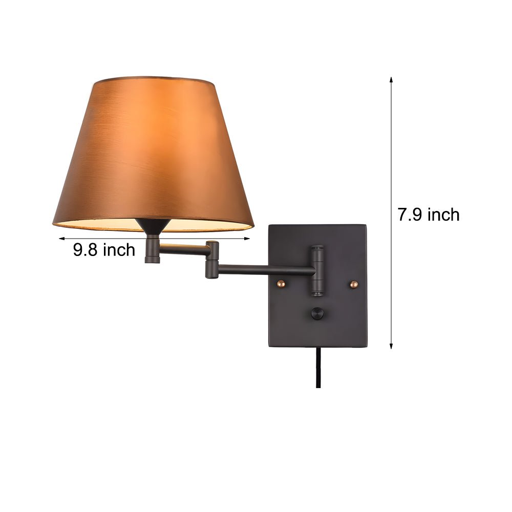 WINTHROP IRON SWINGING WALL LANTERN WITH TEXTILE SHADE
