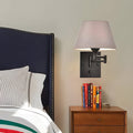 WINTHROP IRON SWINGING WALL LANTERN WITH TEXTILE SHADE