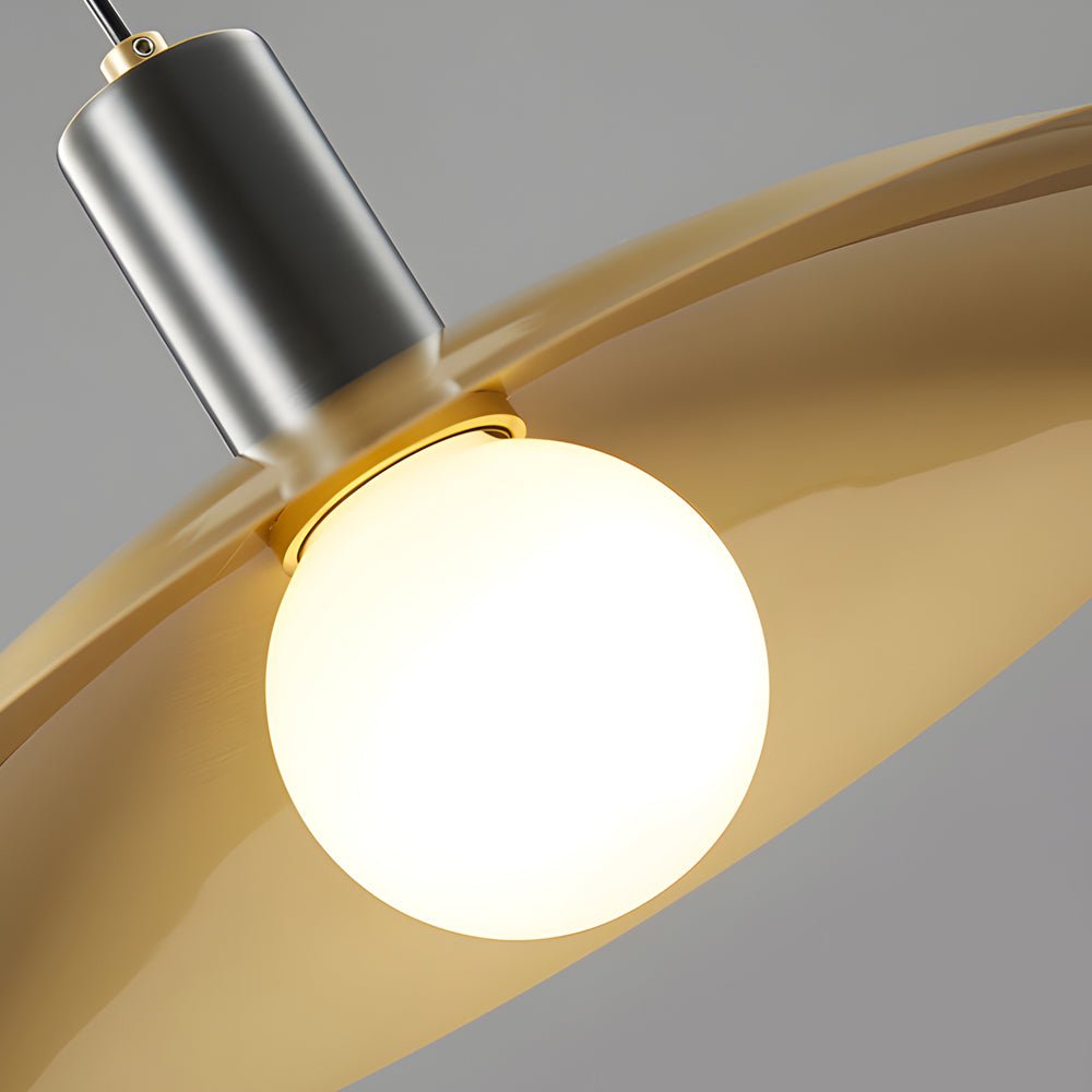 WINTERBOURNE BRASS FLARE PENDANT WITH MILK WHITE GLOBE
