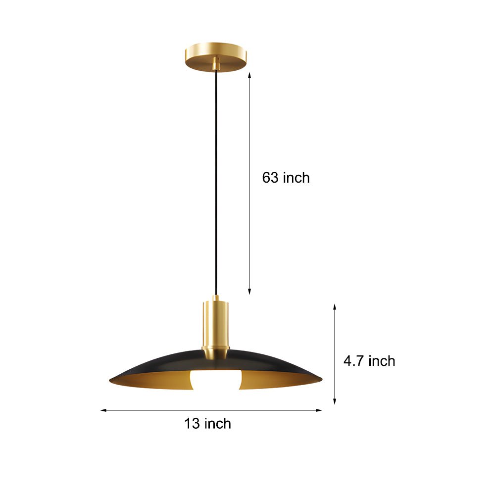 WINTERBOURNE BRASS FLARE PENDANT WITH MILK WHITE GLOBE
