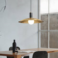 WINTERBOURNE BRASS FLARE PENDANT WITH MILK WHITE GLOBE