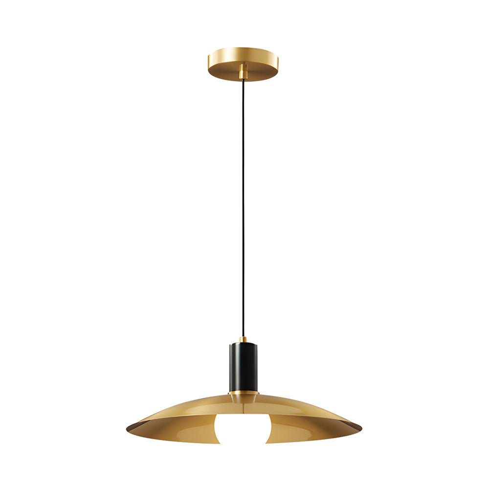 WINTERBOURNE BRASS FLARE PENDANT WITH MILK WHITE GLOBE
