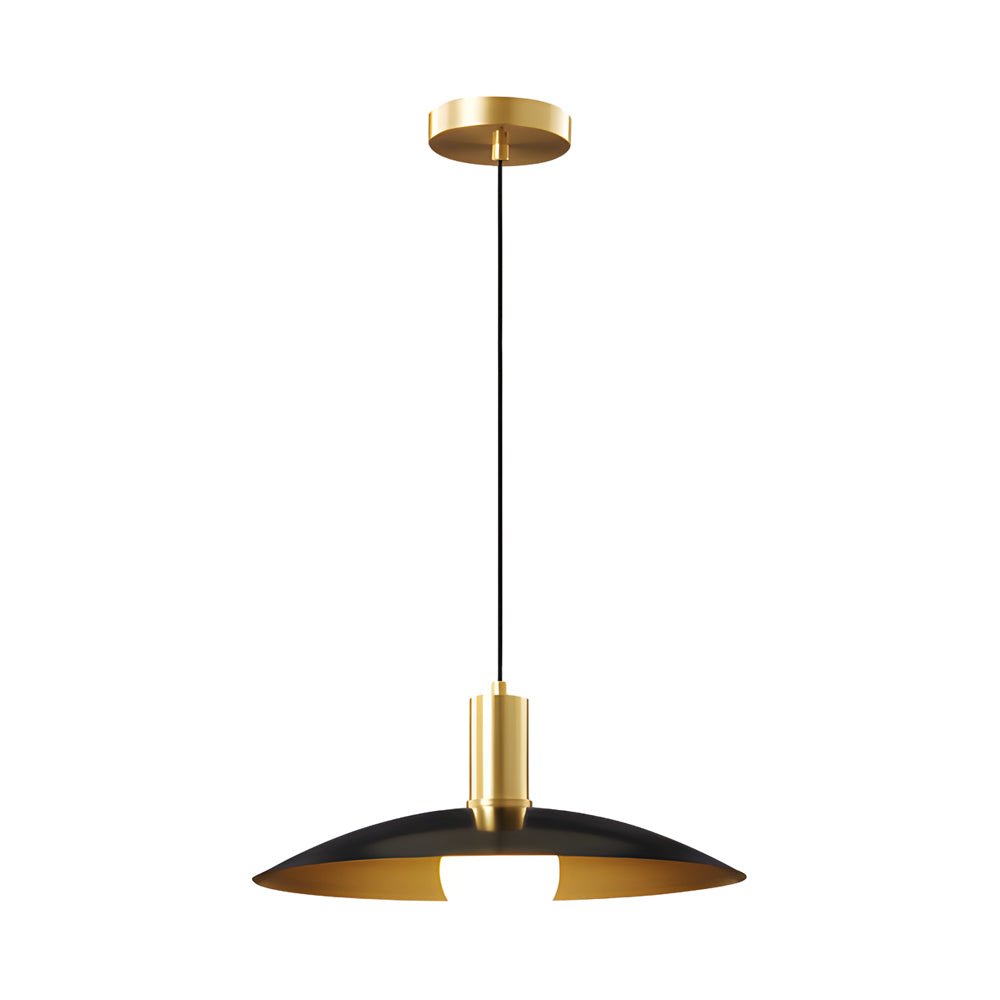 WINTERBOURNE BRASS FLARE PENDANT WITH MILK WHITE GLOBE