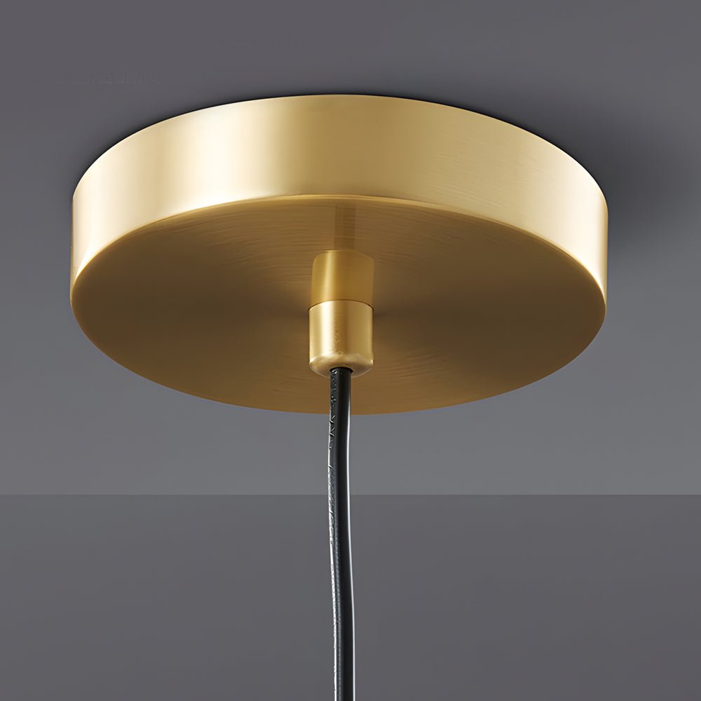 WINTERBOURNE BRASS FLARE PENDANT WITH MILK WHITE GLOBE