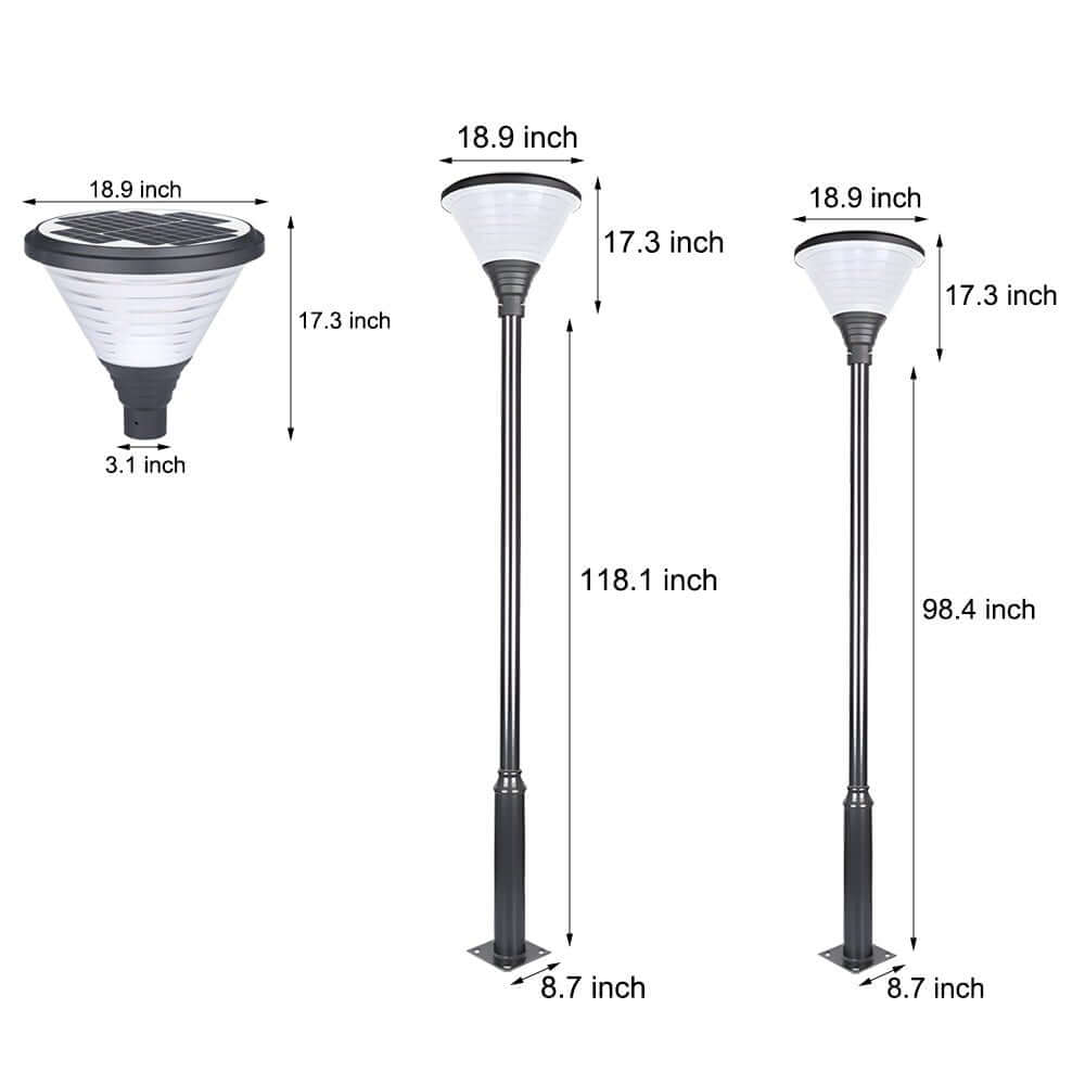 WINTHORPE BLACK SOLAR GLOBE LAMP POST