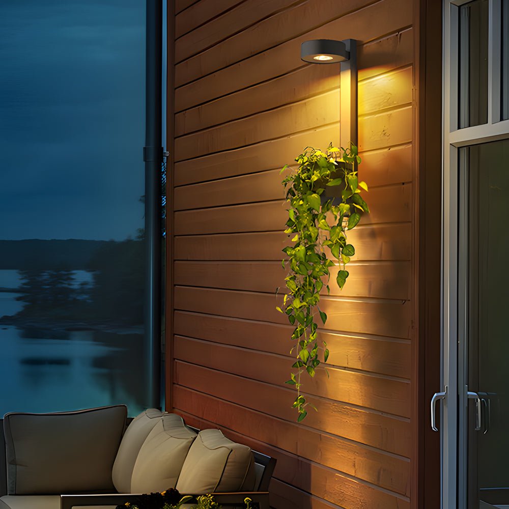 WHITBY SOLAR-POWERED GARDEN WALL LANTERN WITH INTEGRATED PLANTER