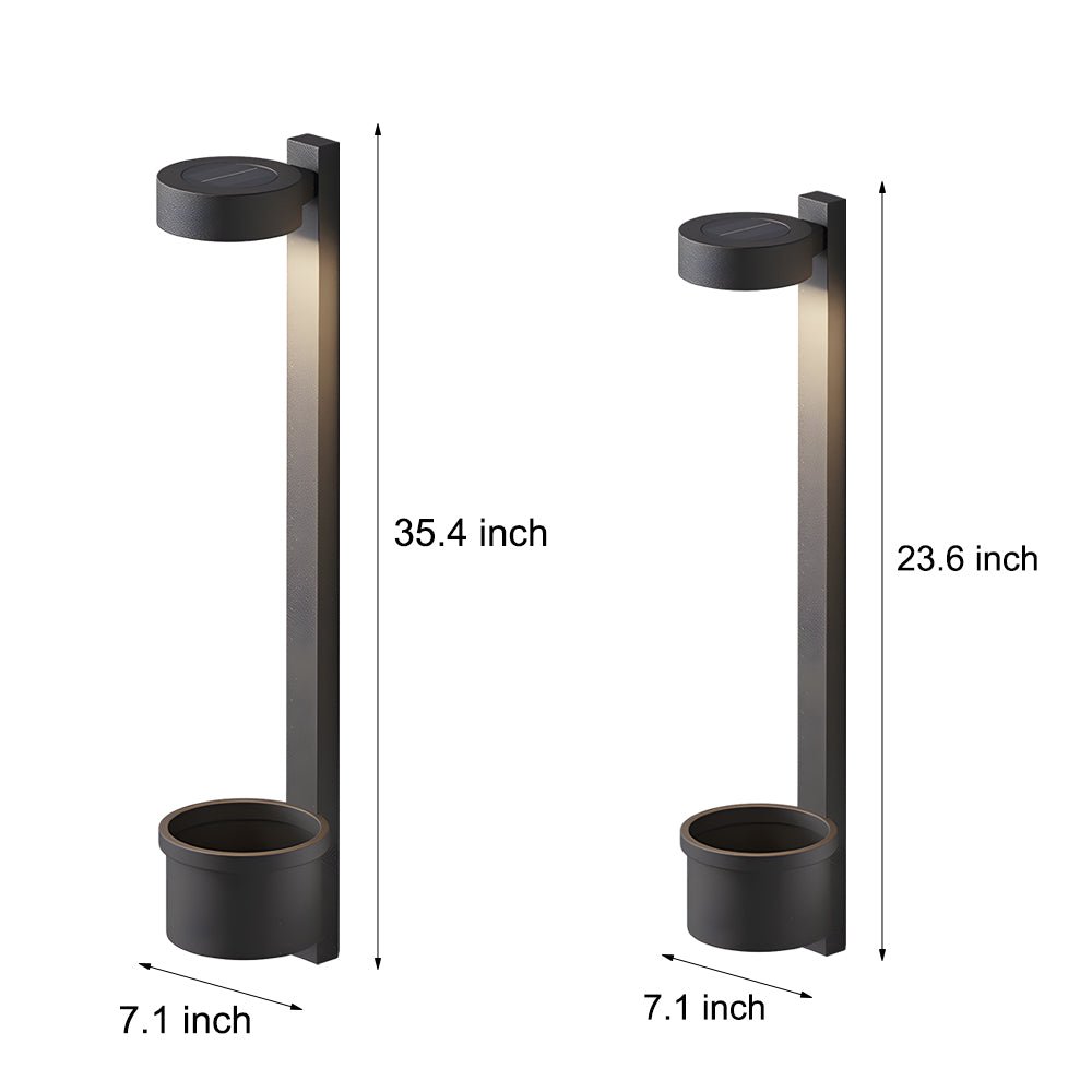 WHITBY SOLAR-POWERED GARDEN WALL LANTERN WITH INTEGRATED PLANTER
