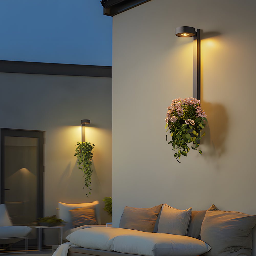 WHITBY SOLAR-POWERED GARDEN WALL LANTERN WITH INTEGRATED PLANTER