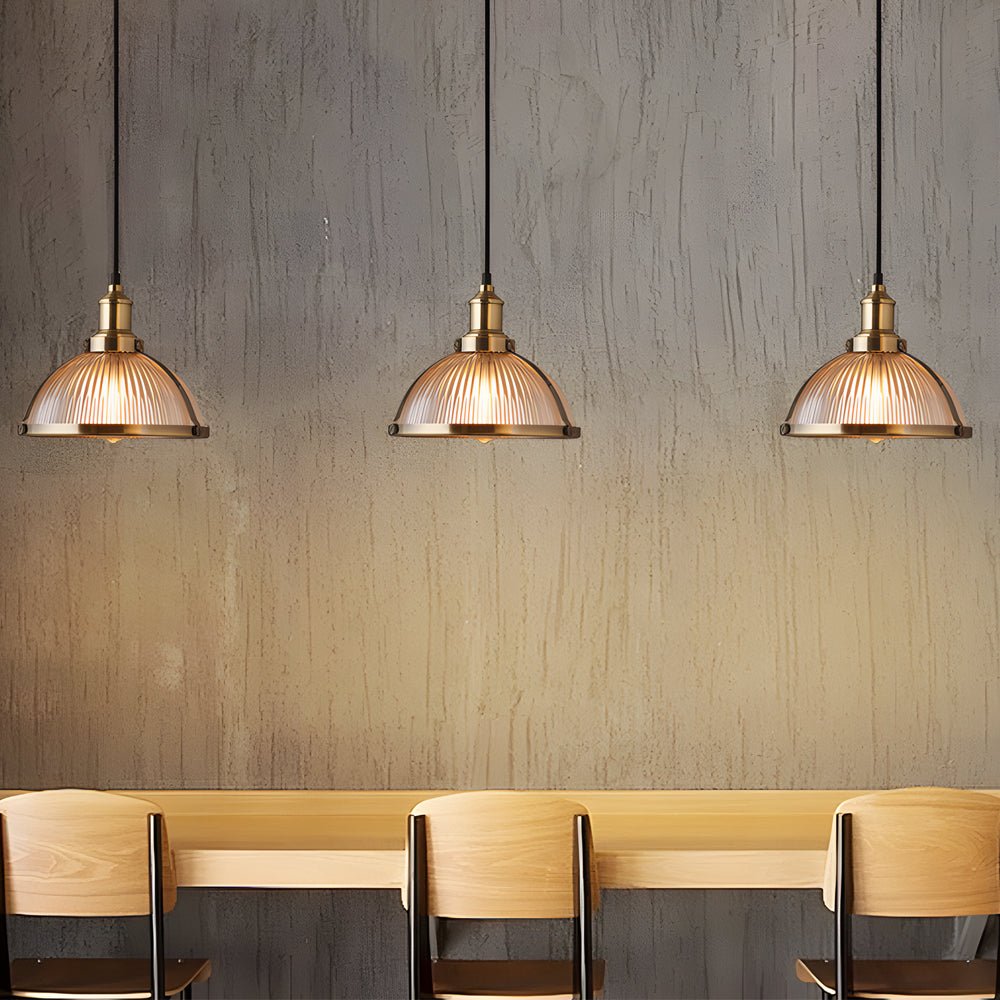 WINTERBOURNE STRIPED GLASS TUNGSTEN PENDANT LAMP