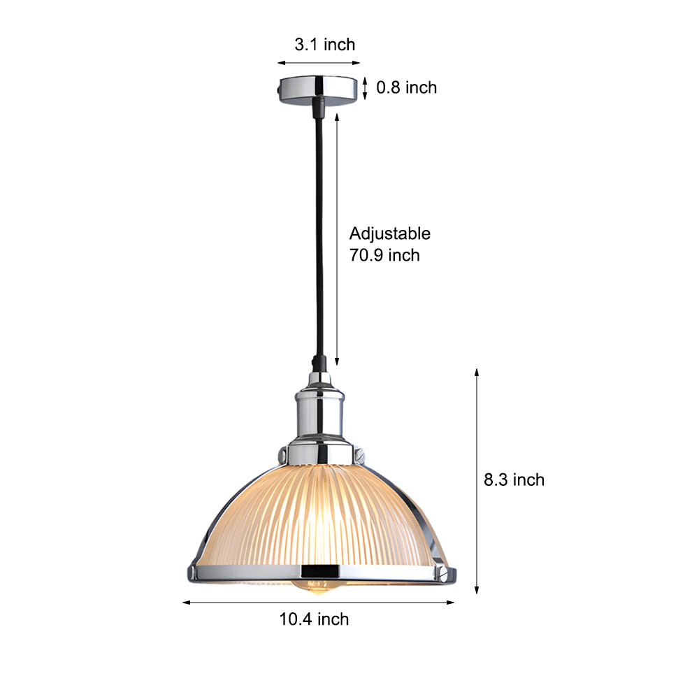 WINTERBOURNE STRIPED GLASS TUNGSTEN PENDANT LAMP